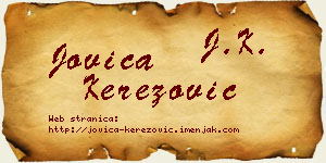 Jovica Kerezović vizit kartica